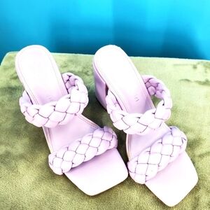Madden Girl lilac square toe block heels 6
